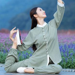 Buddhist Zen Women's Clothing Autumn Improved Layman's Clothing Fashionable Tai Chi Clothing Classy Cotton and Linen Zen Clothing Chinese Tang Suit Women's Suit