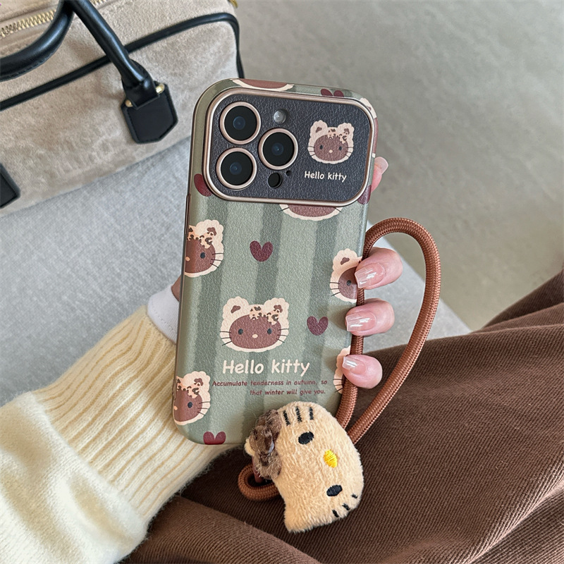 Ins verde raya kt para iphone14 lindo 16ProMax funda para teléfono 13 Apple 15 soporte 16P cordón