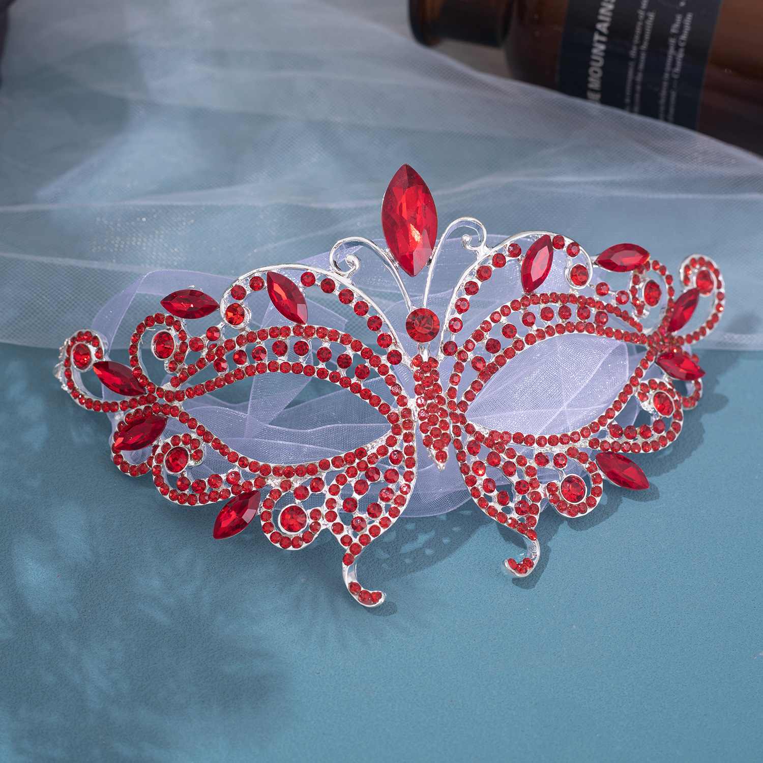 Alloy Material Sweet Solid Color Alloy Wedding Party Mask