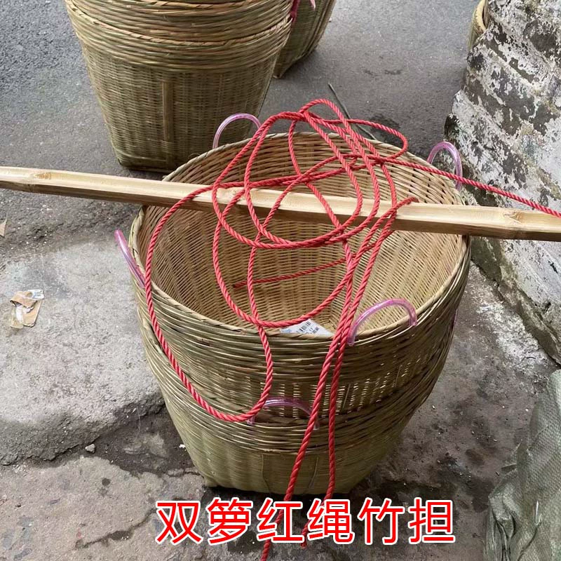 Ретро-корзина из бамбука с крышкой, корзина для риса на свадьбу, бытовая корзина для хранения в старинном стиле, большая корзина из бамбука, изящные плетеные изделия из бамбука