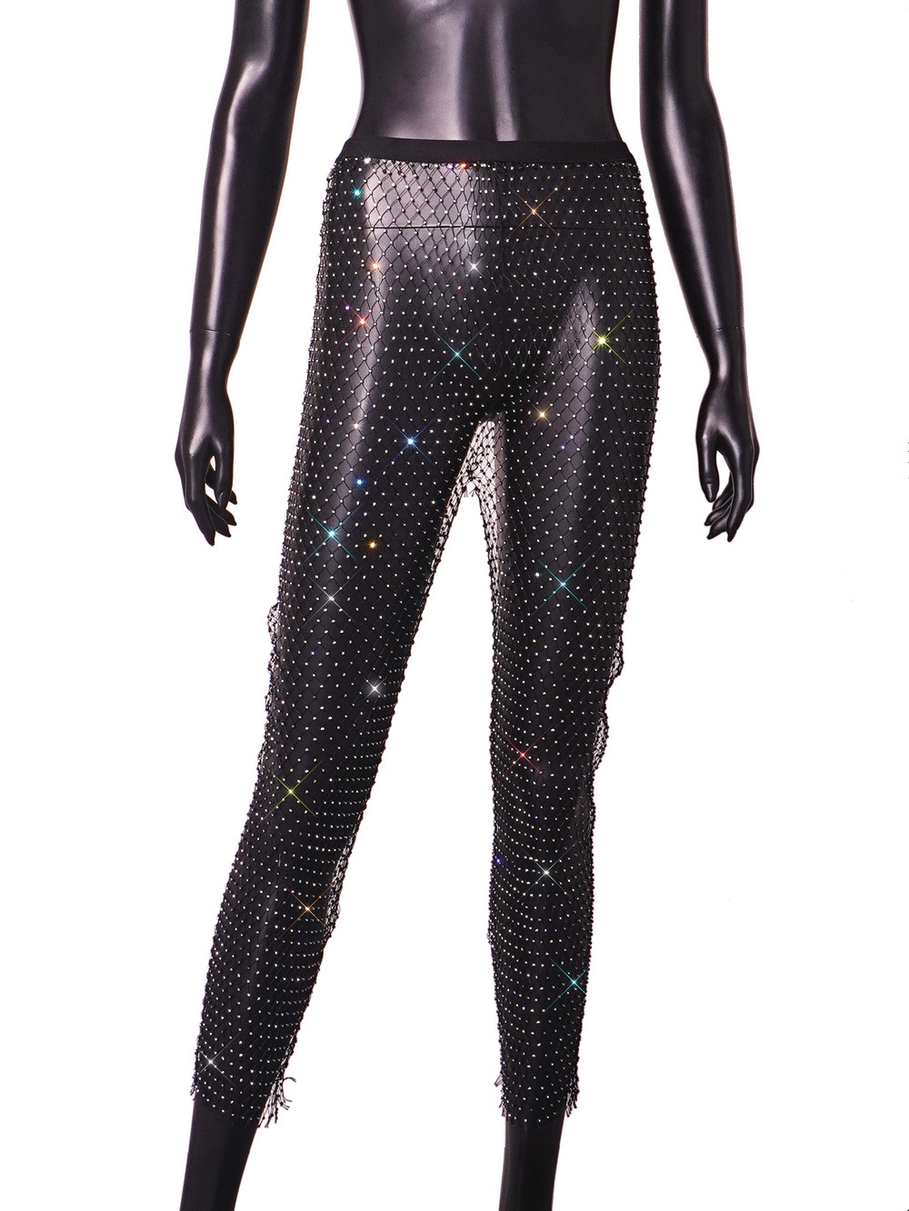 Leggings de rejilla con diamantes de imitación, adelgazantes, para mujer, éxito de ventas en Amazon, color fluorescente 1052