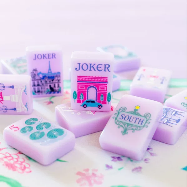 American Purple Paris-Style Acrylic Mahjong Tiles, 160 Pieces, Home-Use Gift Set, Hand-Crafted Crystal Tiles