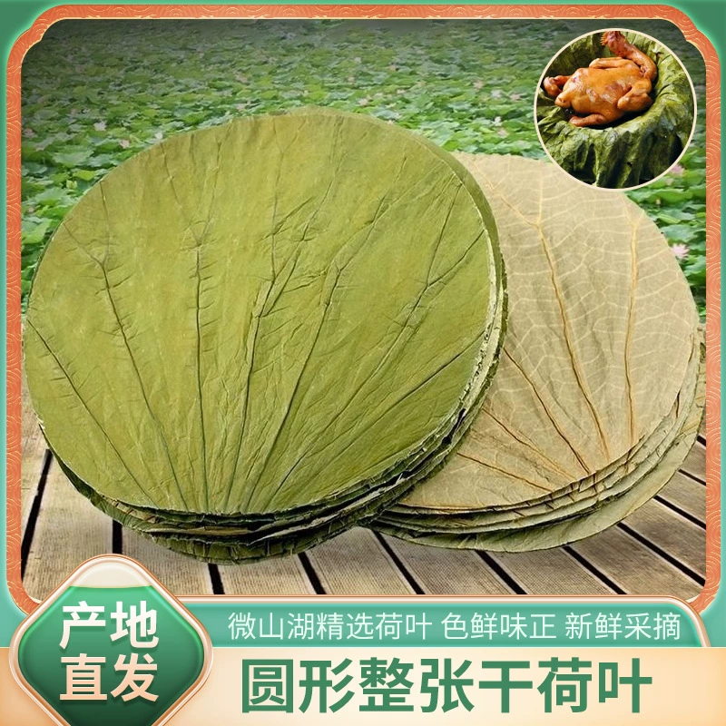 Сушеные листья лотоса, круглые целые листья лотоса, натуральные листья лотоса Shandong Weishan Lake, клейкий рис, кричащая курицей, рисовая каша из куриного деревянного бочонка