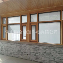 高端家居门窗百叶帘玻璃 双玻中空内置铝百叶玻璃 磁控单双手柄