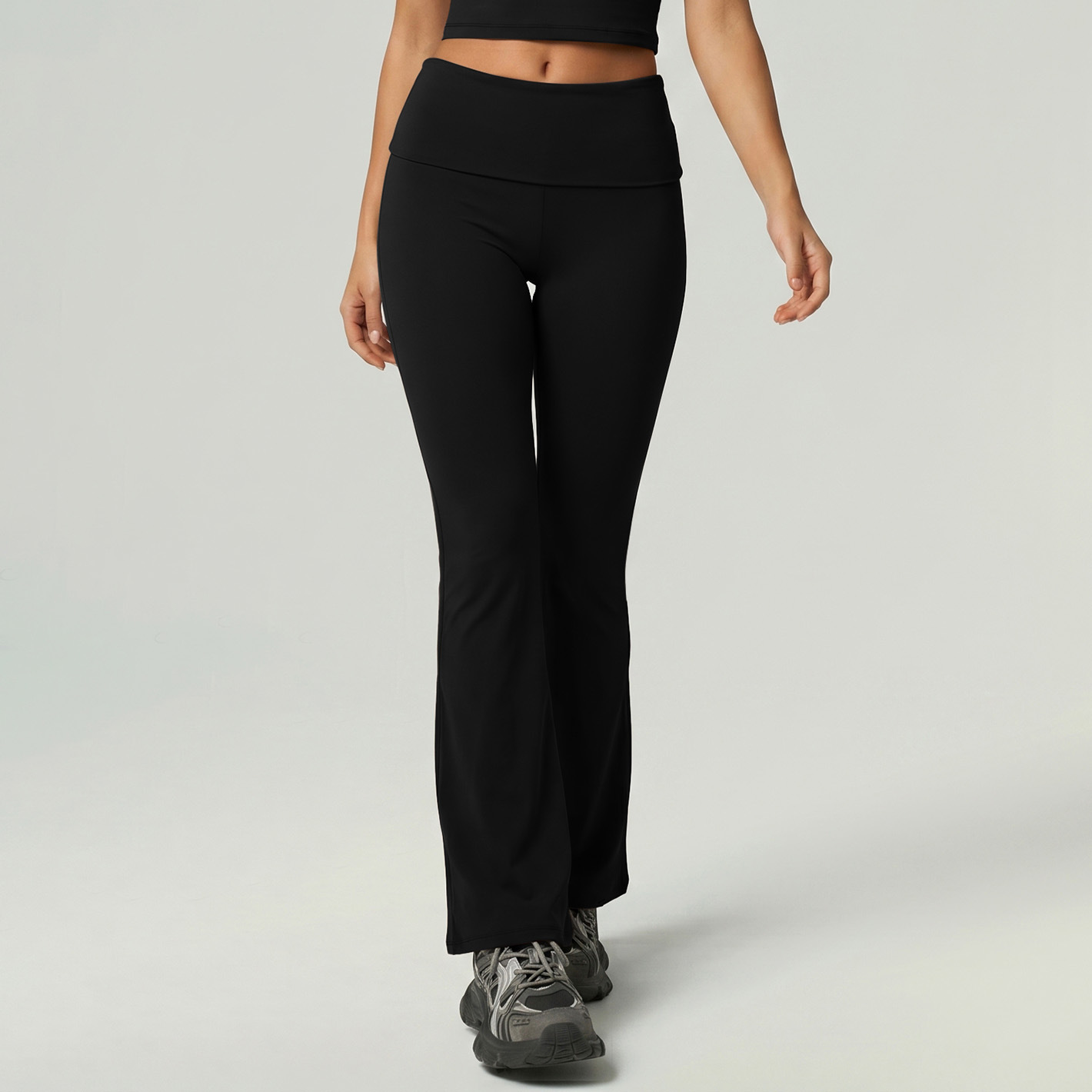 Transfronterizos Europeos y estadounidenses ropa deportiva de secado rápido, mangas cortas, pantalones largos, pantalones de cuchilla, abdomen cerrado, caderas elevadas, ropa de yoga desnuda
