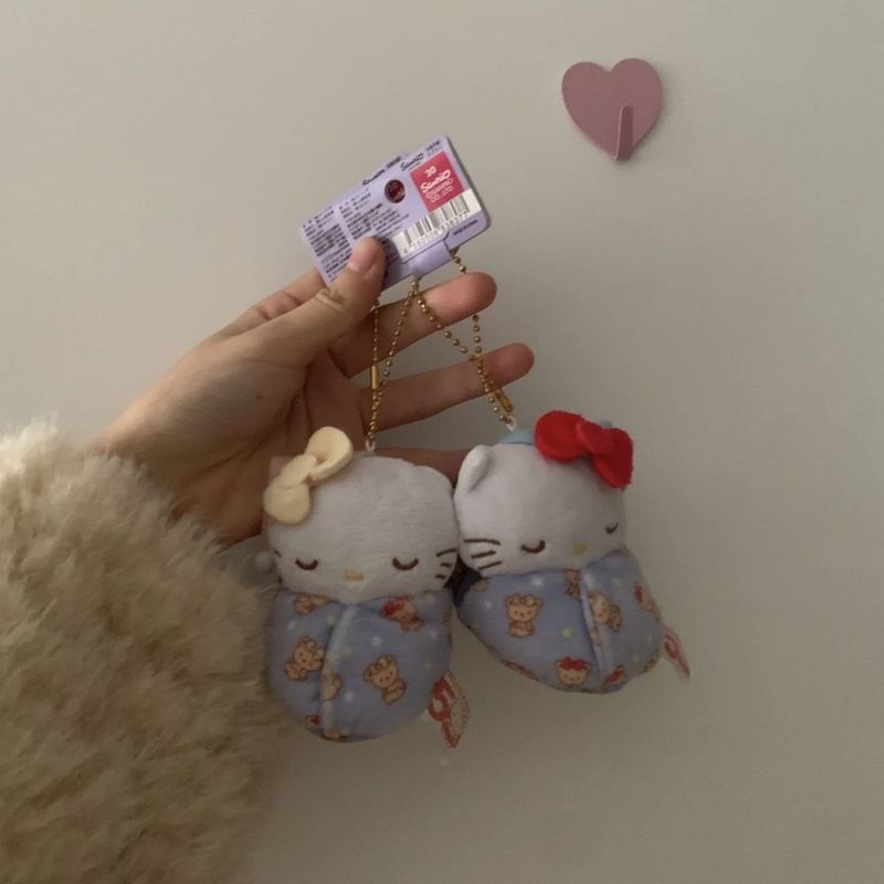 可爱少女毛绒玩偶公仔挂件kty50周年襁褓包挂饰件娃娃婴儿宝团子|undefined