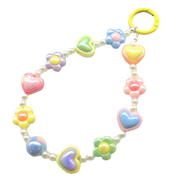 Pequeño Libro Rojo popular Milenio chica caliente ins Flor de mariposa Cadena de teléfono móvil Cámara CCD cordón Cordón de teléfono móvil con cuentas