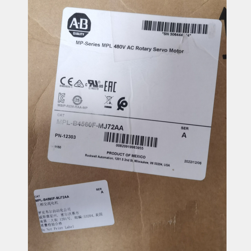AB罗克韦尔伺服电机MPL-B4560F-MJ72AA