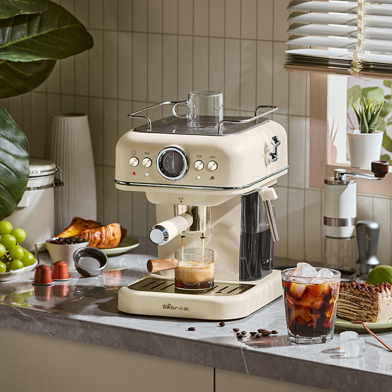 Bear Coffee Machine Kfj-E12R5 Italian-Style Espresso Home-Use Small Semi-Automatic Steam and Freshly Ground All-In-One Machine Bear Coffee Machine Kfj-E12R5 Italian-Style Espresso Home-Use Small Semi-Automatic Steam and Freshly Ground All-In-One Machine