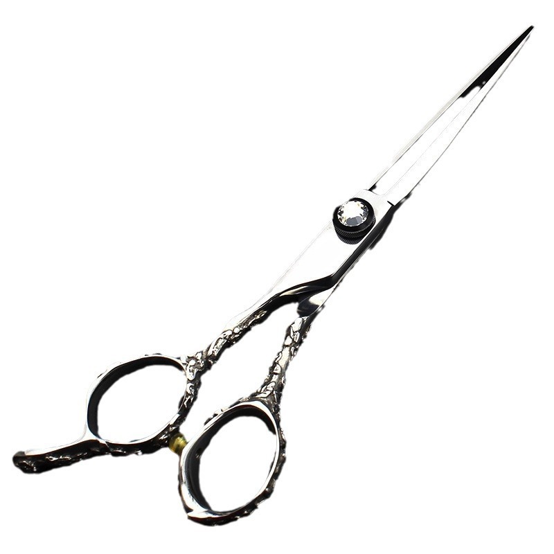 Nouveaux ciseaux élégants pour coiffeurs gauchers : ciseaux à effiler droits et ciseaux courbes._voghion.com