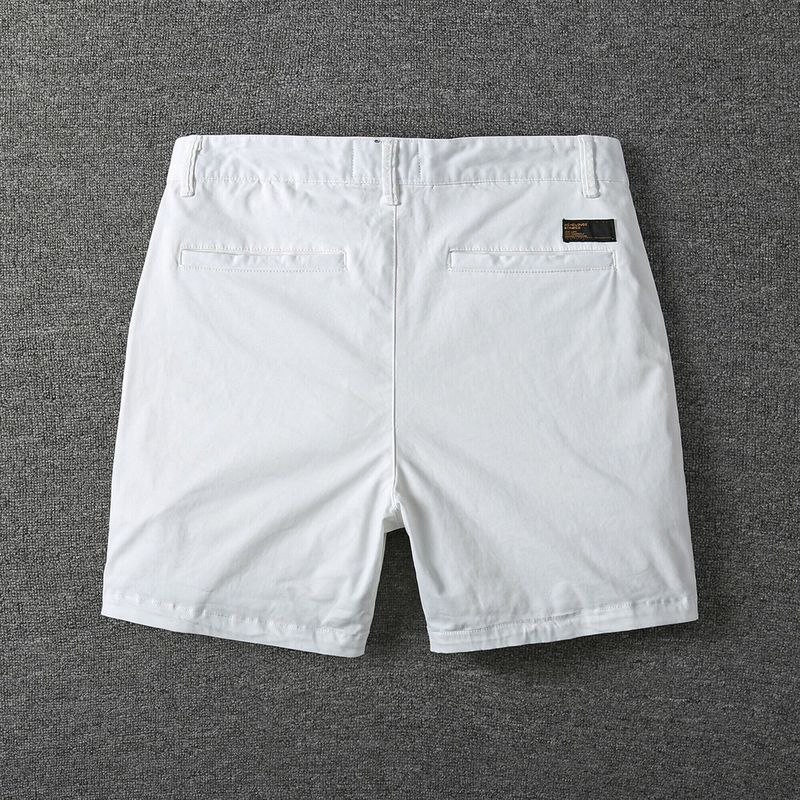 夏の新型純綿四分ズボン男性修身カジュアルファッションアメリカレトロ灰色白半ズボン弾力三分ズボン|undefined