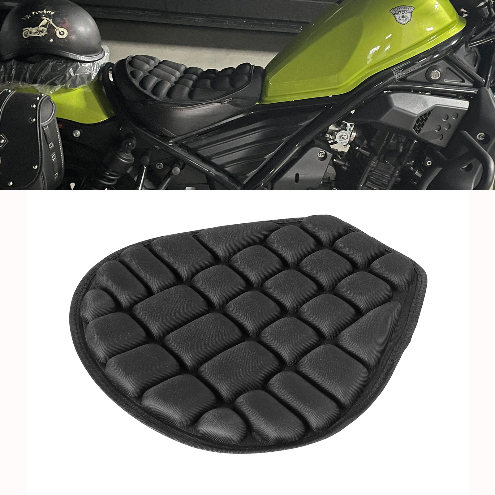 Motorcycle Seat Cushion, Waterproof, Sun-Proof, Shock-Absorbing, Heat-Dissipating, Breathable, Thickened, Soft and Elastic, Suitable for Motorcycle Riders and Electric Scooters