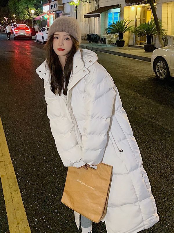 Otoño y invierno de algodón 2023, chaqueta de pluma de mujer, chaqueta larga, nueva chaqueta de algodón larga suelta coreana sobre la rodilla image 3