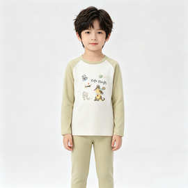 26年新款儿童秋衣秋裤纯棉套装男女童宝宝保暖舒绒彩棉内衣家居服
