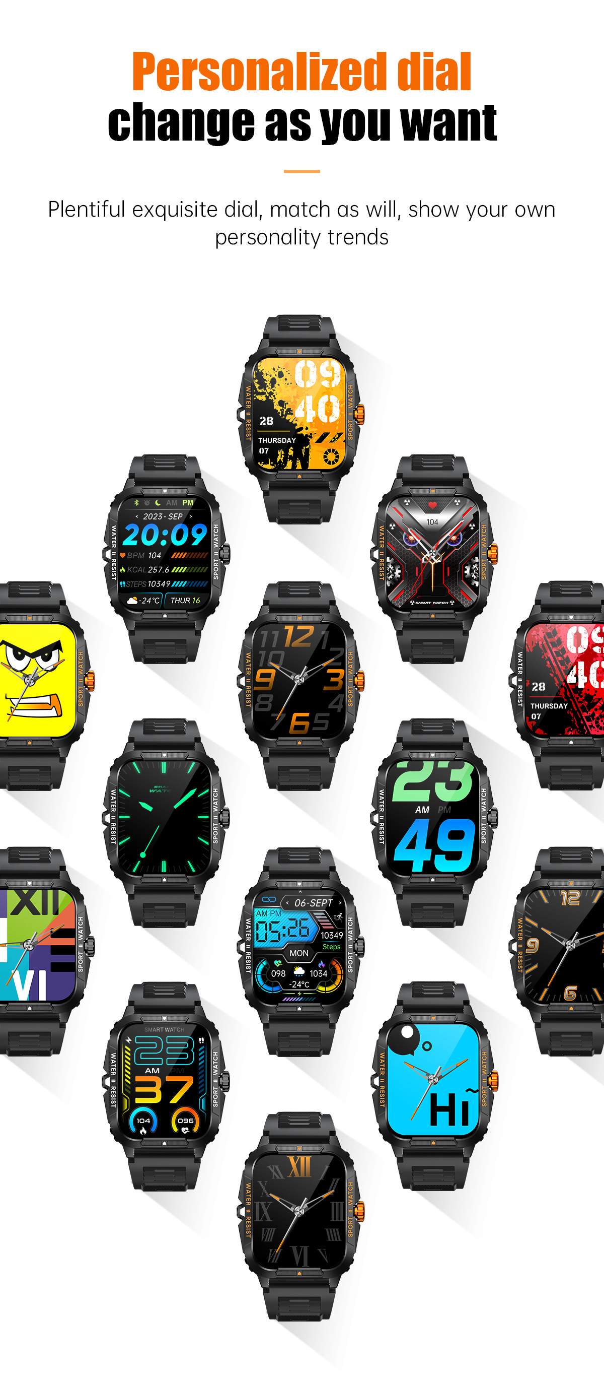 Sport Smartwatch Mit Herzfrequenzmesser Und Full Screen Display_voghion.com