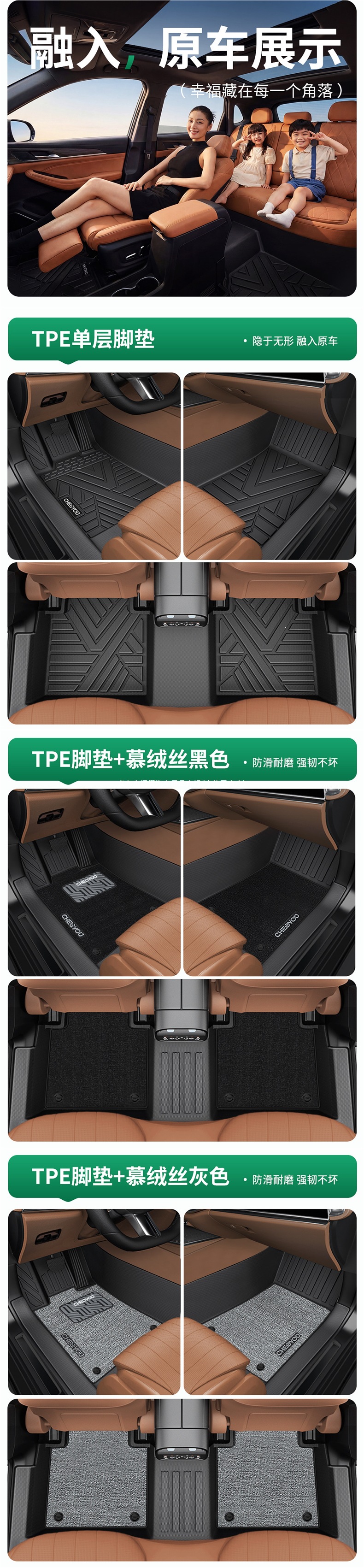 Suitable for Leapmotor C10, C11, A10, B01, C16, B10Lafa5 TPE full-cover car floor mats