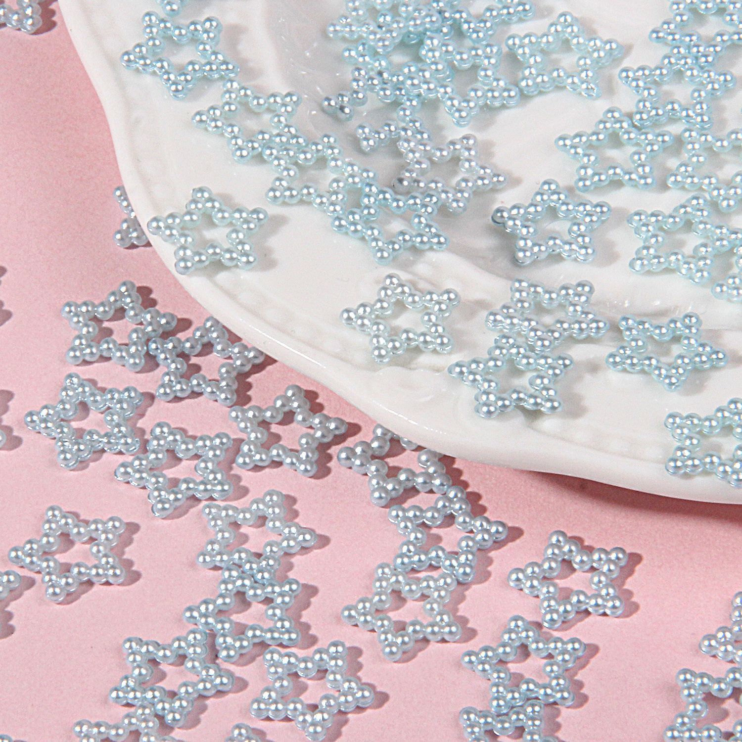 Artificial ABS perla hueco estrella de cinco puntas DIY crema teléfono móvil Shell material tocado accesorios fábrica ventas directas