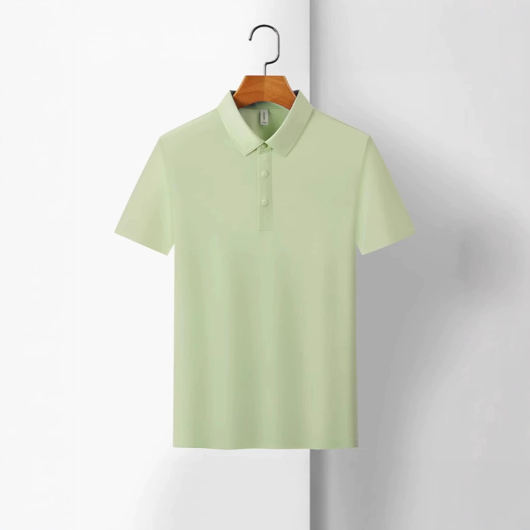 Летние быстросохнущие рубашки-поло для мужчин и женщин, элегантные футболки с ощущением льда, бесшовная ламинированная деловая униформа с короткими рукавами.