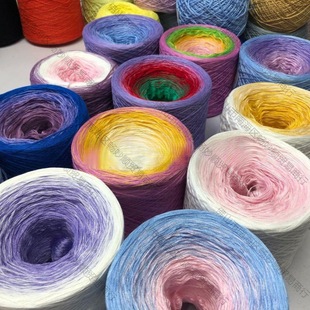 Organic Lace Cotton Mixed-strand Goblin Line Hand-wound Cake Line Gradient Long-section Dye Spring/Summer Shawl Scarf Woolen Line 2