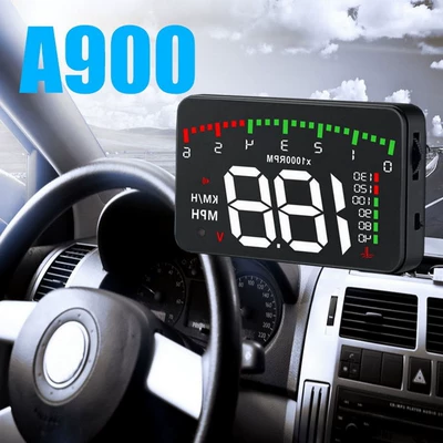 Hud Car Head-Up Display Displays Speed, Rpm, Water Temperature, and Voltage with 4 Practical Functions A900 Cross-Border (Vehicle HUD)