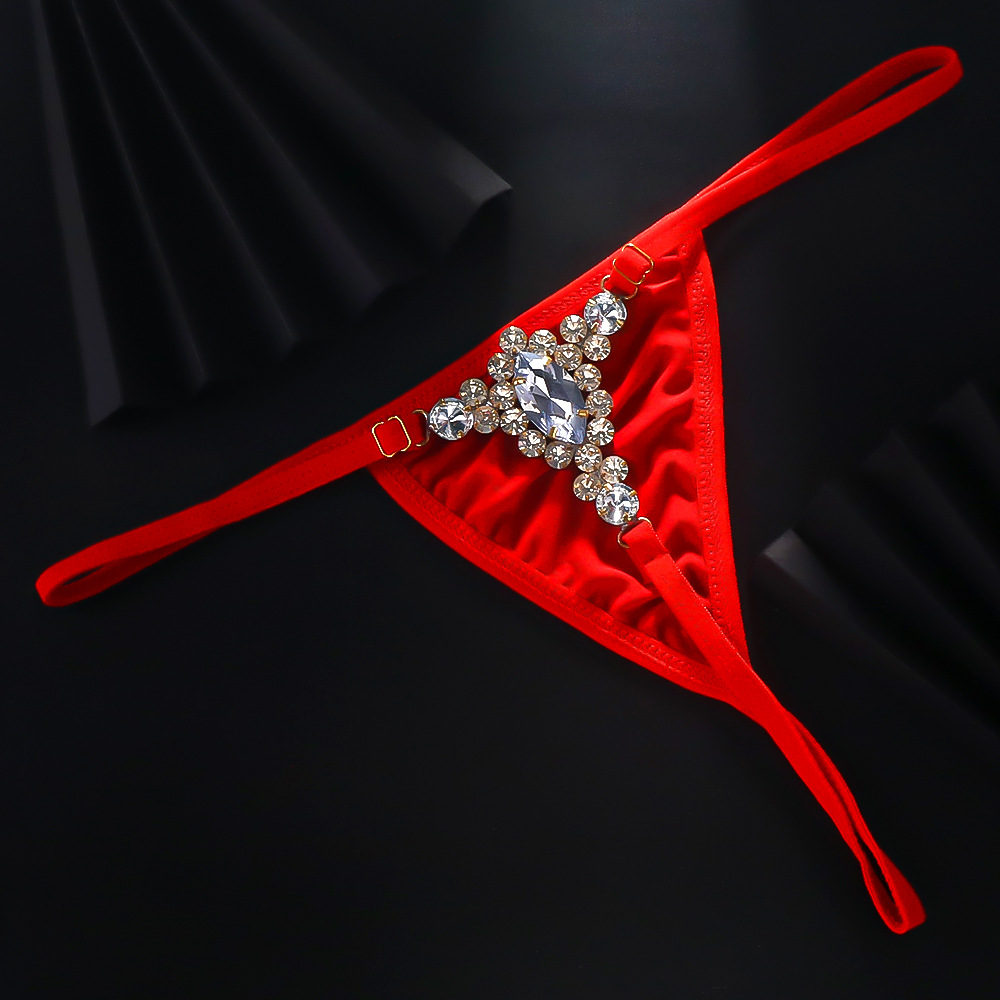 Transfronteriza Venta caliente sexy gota de agua Tanga europeo y americano ajustable rhinestone bragas bikini accesorios cuerpo cadena