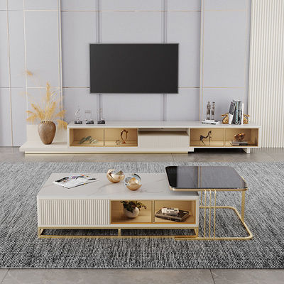 Light extravagance TV cabinet tea table combination Simplicity modern Small apartment a living room Italian Telescoping to ground Platform