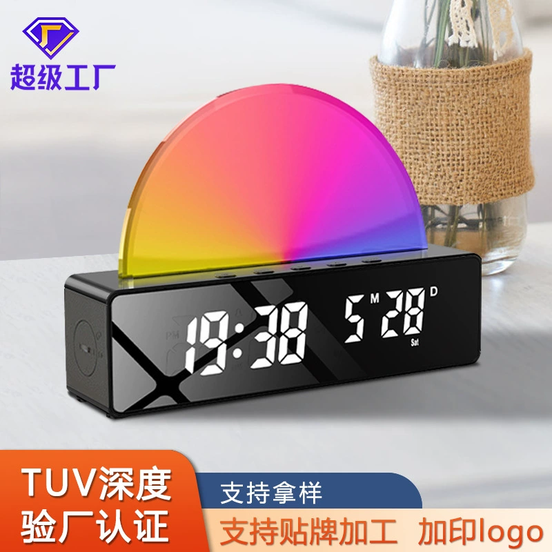 Новые многофункциональные электронные часы простые светодиодные часы пробуждения Завод прямых продаж в Европе и США горячий красочный великолепный закат