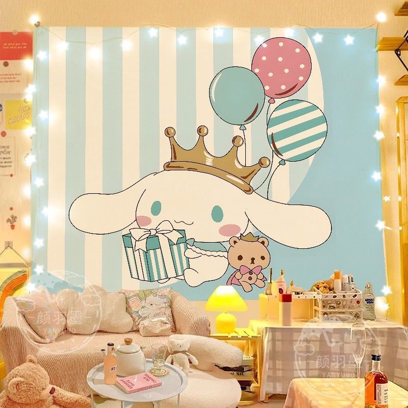 멜로디 배경 천 산리오 교수형 천 인터넷 연예인 기숙사 머리맡 장식 천 스폰지 밥 보글 벽 천