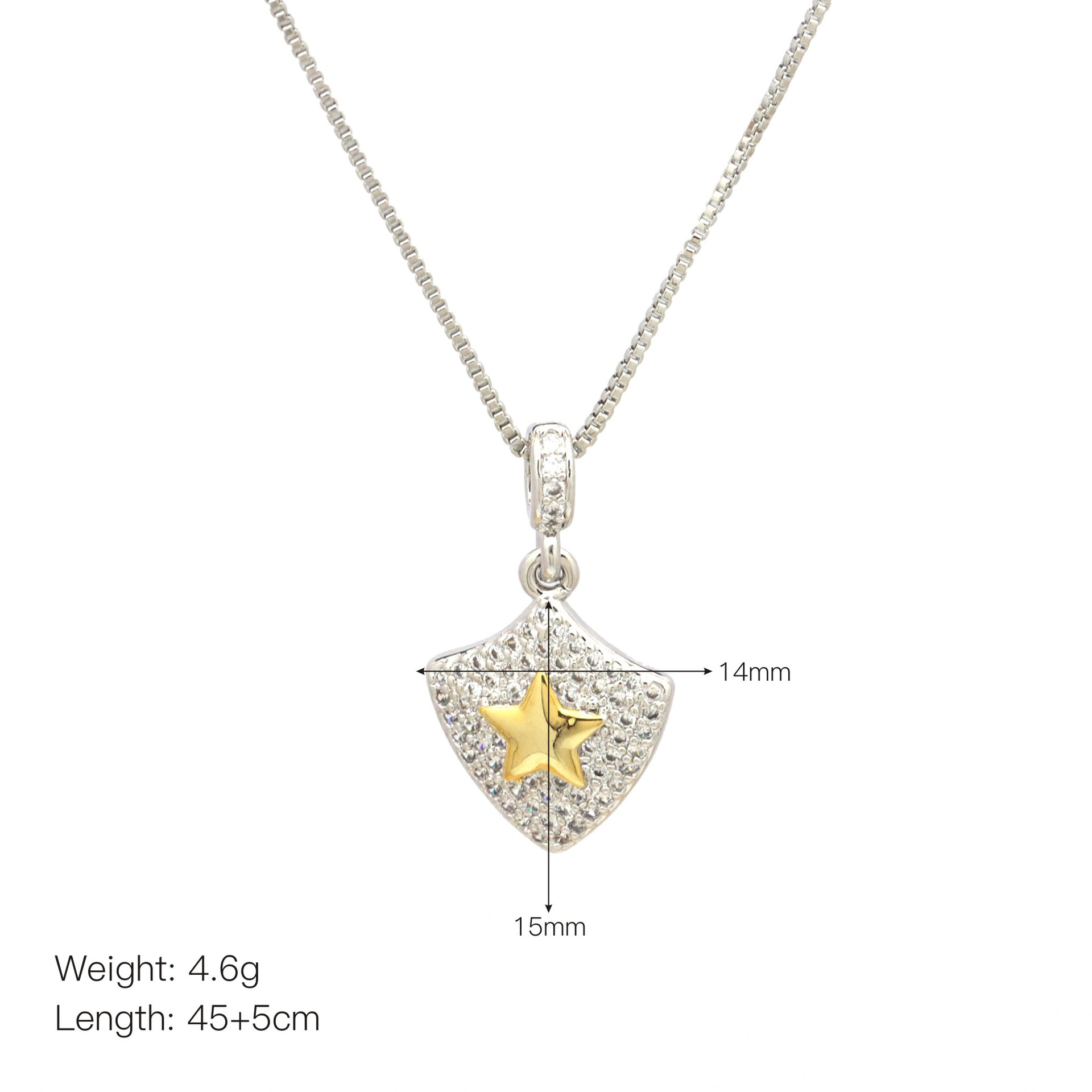 9g Weight Copper Pendant Material Zircon Inlay Material Pendant Necklace Classification Copper Chain Material box chain Chain Type 1 Piece Quantity Daily, Street Occasion Copper Material Star, Moon, Heart Shape Pattern Women's Gender Inlay Design Simple Style, IG Style Style Copper Inlay Star Moon Heart Shape Zircon Pendant Necklace 6