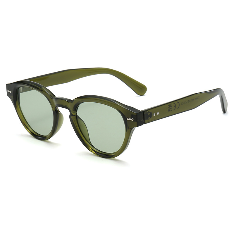 T5006 Retro American Round Frame High-End Women's Face-Showing Small Sunglasses Personalized Rice Nail Ins Korean Sunglasses