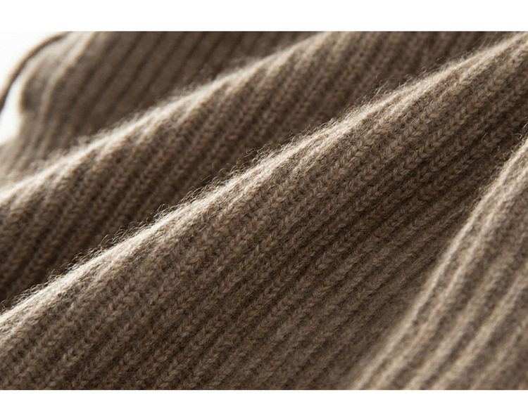 Mũ len cashmere kèm khăn quàng cổ liền khối nữ dệt kim giữ ấm tai mùa thu đông — Màu cà phê hoa, Màu cà phê đỏ, Màu xanh hải quân, Rượu vang đỏ chi tiết 16