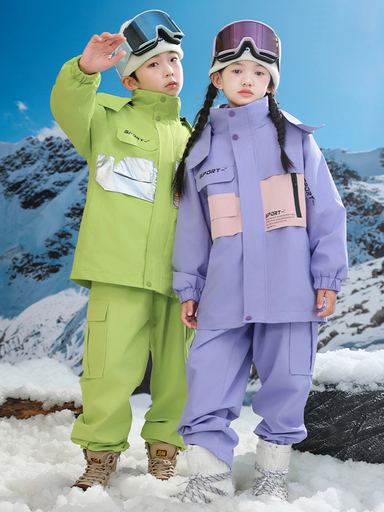 Nuevos trajes de esquí para niños, niños y niñas gruesos y cálidos DuPont tres armadillos de asalto para estudiantes de escuela primaria tres piezas image 5