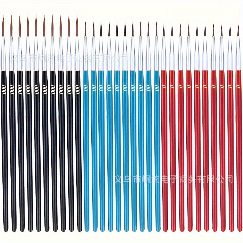 빨간색, 파란색, 검정색 나무 후크 펜 30개[0/00/000]-튜브 포함