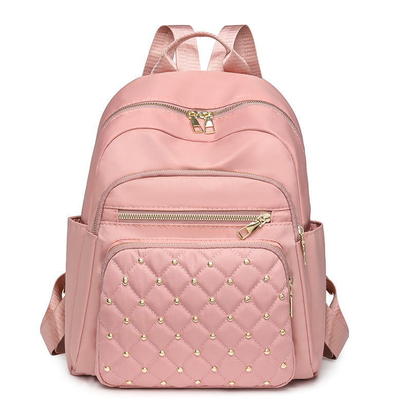 2024 verano nuevo estilo señoras nylon rombo mochila de viaje de viaje de ocio ligero al por mayor