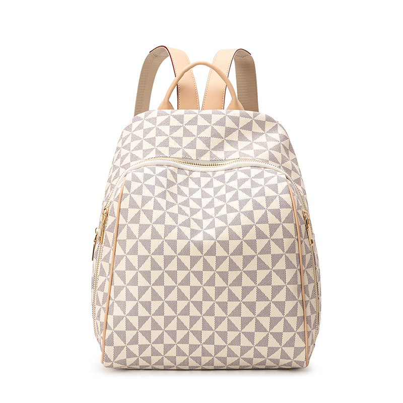 Mochila para comércio exterior em estilo europeu e americano, nova mochila feminina moderna com estampa vintage de letras._voghion.com