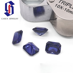 Wuzhou Factory Straight Hair Cultivation Caibao Royal Blue Raydean/Long Square Pillow Naked Stone Sapphire in stock Wholesale