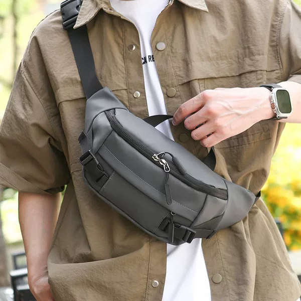 Korean Style Functional Chest Bag Men's Trendy Sports Style Shoulder Bag Outdoor Cycling Crossbody Bag Waist Bag Lightweight Handbag