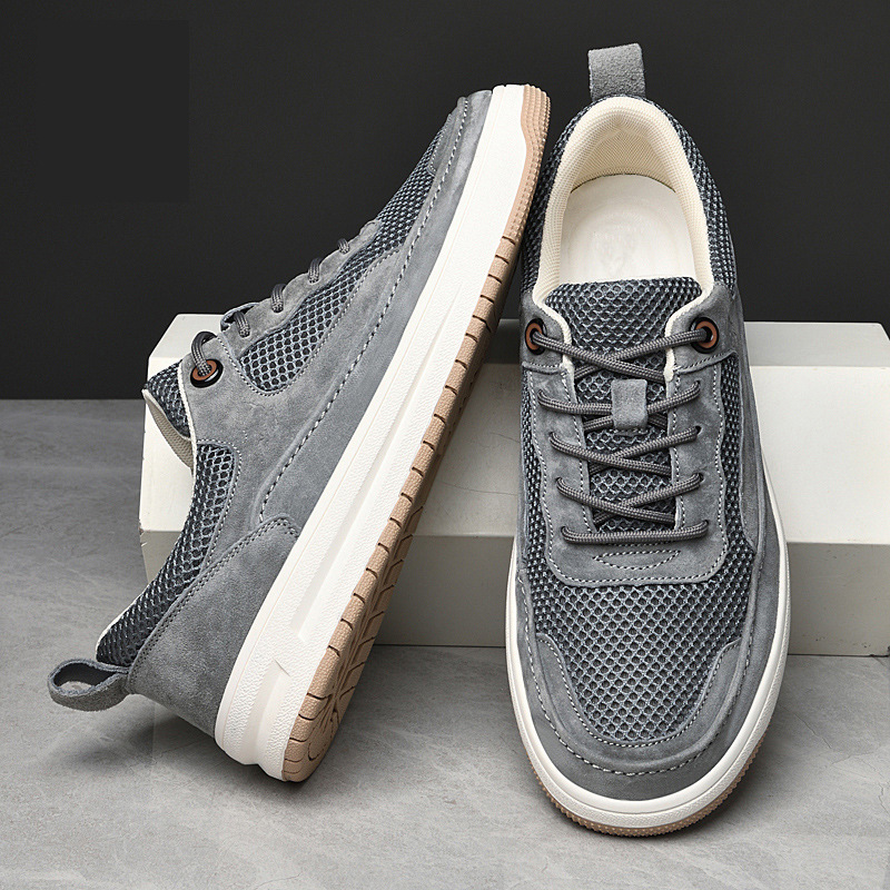 Scarpe casual uomo traspiranti in mesh con lacci estive_voghion.com