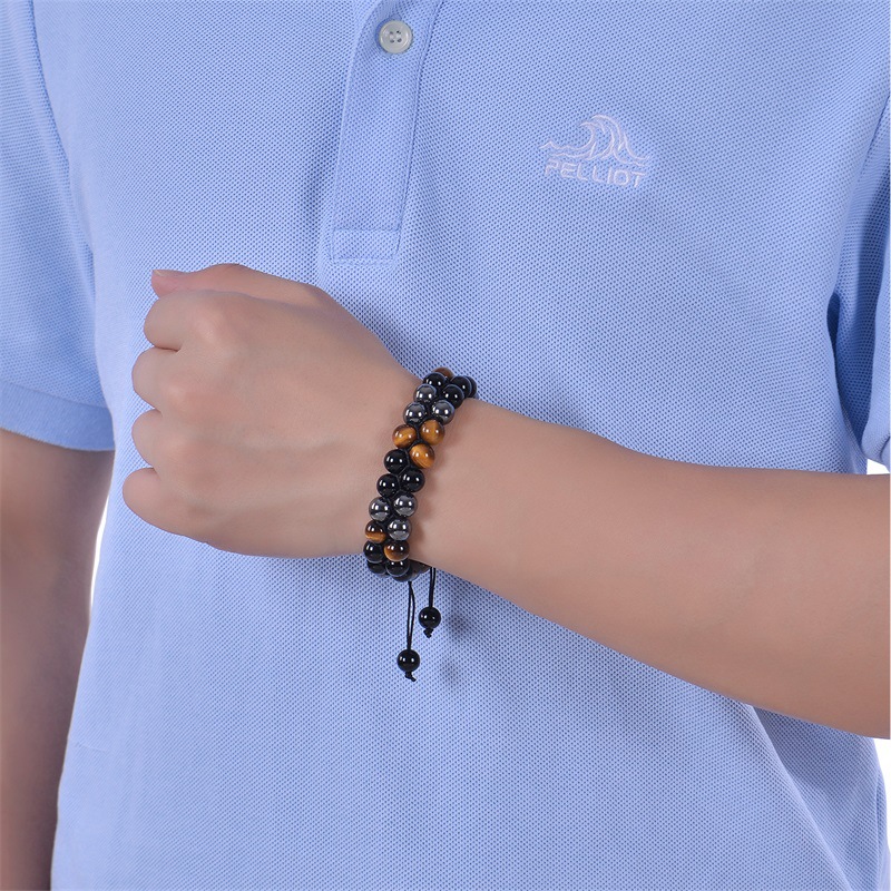 38g Weight Bracelets Classification 1 Piece Quantity Daily Occasion Agate Material Gradient Color Pattern Women'S Gender Beaded Design Retro Style Retro Gradient Color Agate Beaded Bracelets 1 Piece 7