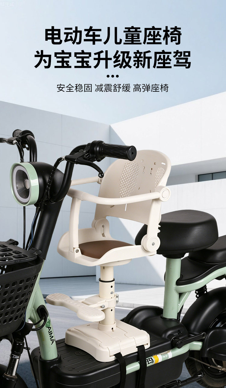 Cross-border electric vehicle child seat, front-mounted foldable electric scooter child safety motorcycle seat, universal for Yadea