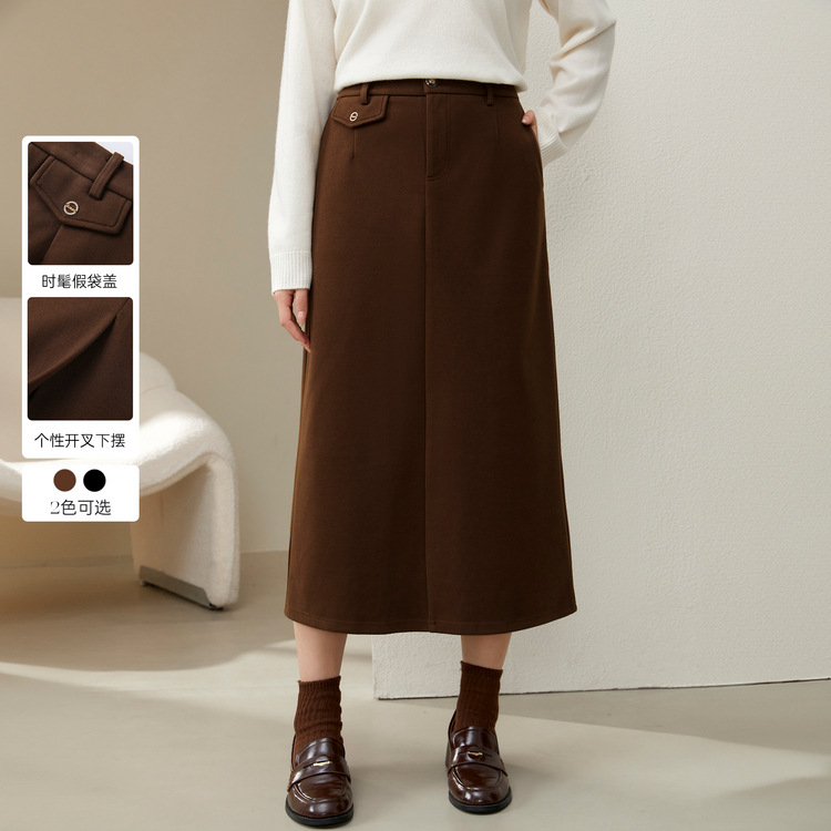 Shi Xianli Shows the large-size women's clothing fashion design sense slim and versatile skirt fat mm2024 winter clothes new style