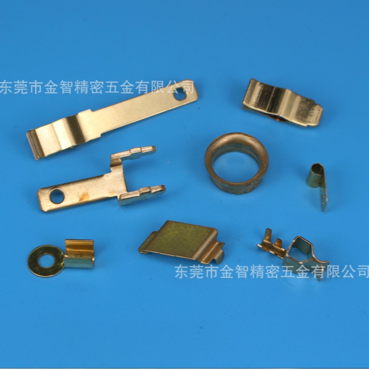厂家生产金属黄铜冲压件 加工五金弹片插头插片接地片导电片