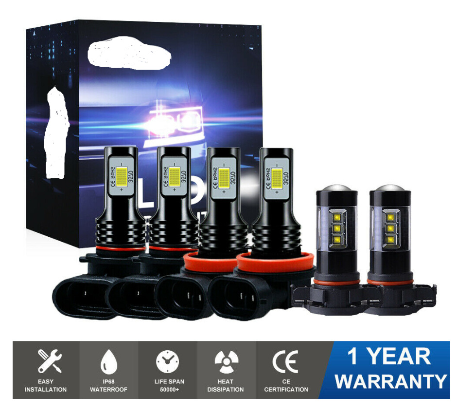 Para Chevrolet Silverado H11 + 9005 + 5202 Fog Lamp Kit 6000K White Headlight
