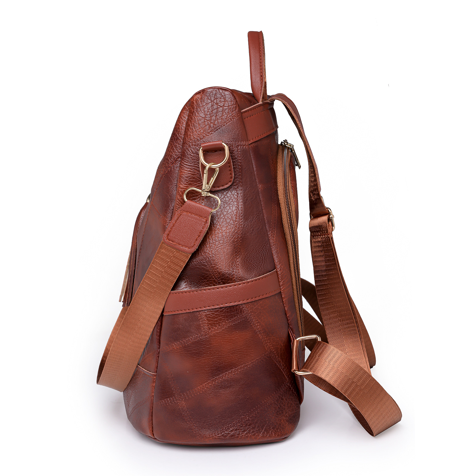 Comercio exterior al por mayor 2023 nuevo estilo retro damas mochila antirrobo moda borla mochila de viaje al aire libre de gran capacidad