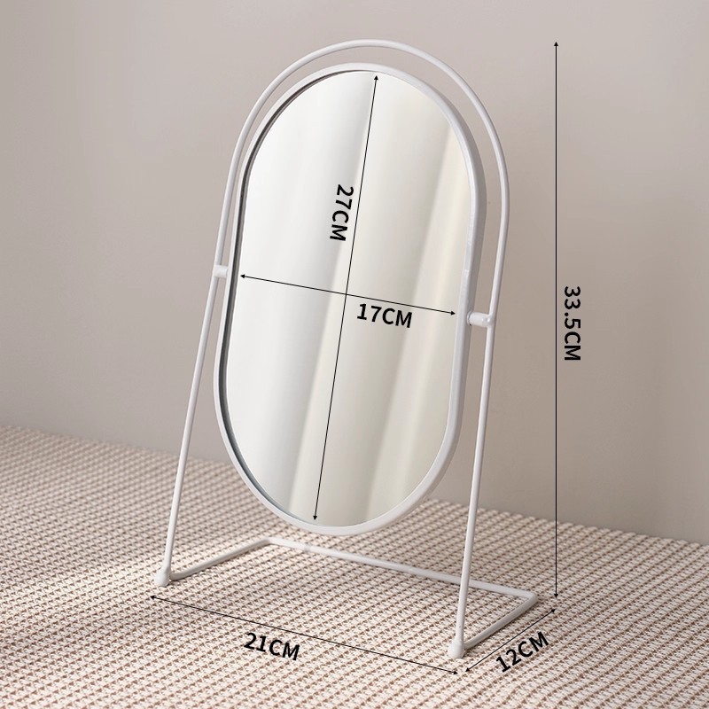 Espejo doméstico de explosión transfronteriza dormitorio espejo decorativo dormitorio espejo de maquillaje dormitorio espejo de vestir espejo de escritorio de metal de alto valor