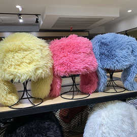 大兔耳朵仿长兔毛毛绒帽女冬新款韩版减龄可爱保暖网红ins套头帽