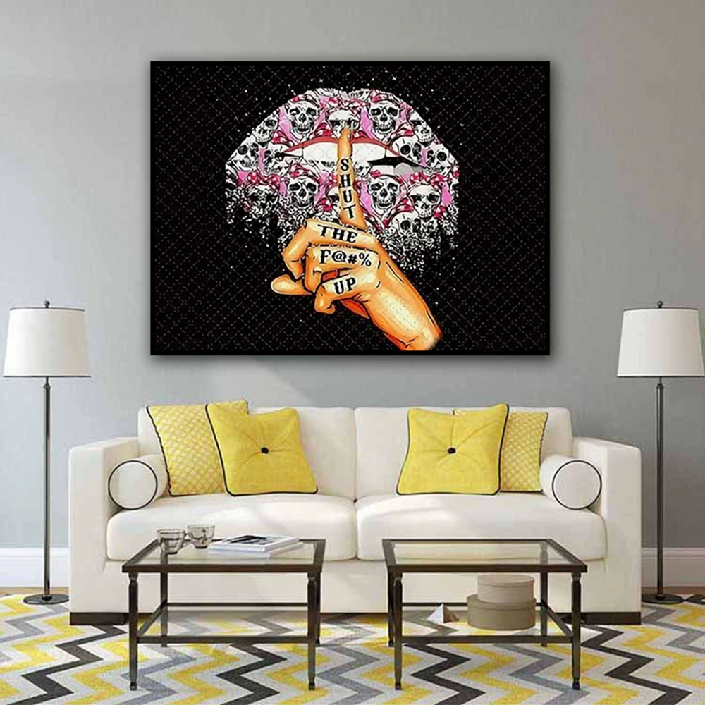 Foreign trade new 5D diamond painting skull lips living room decoration paintings full of diamond diamond painting cross stitch manufacturers wholesale