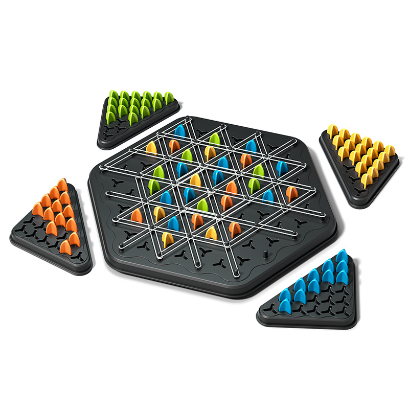 Juego de mesa para niños, ajedrez en cadena triangular, desarrollo intelectual multifuncional, juguetes educativos, tablero de juego interactivo para padres e hijos en interiores