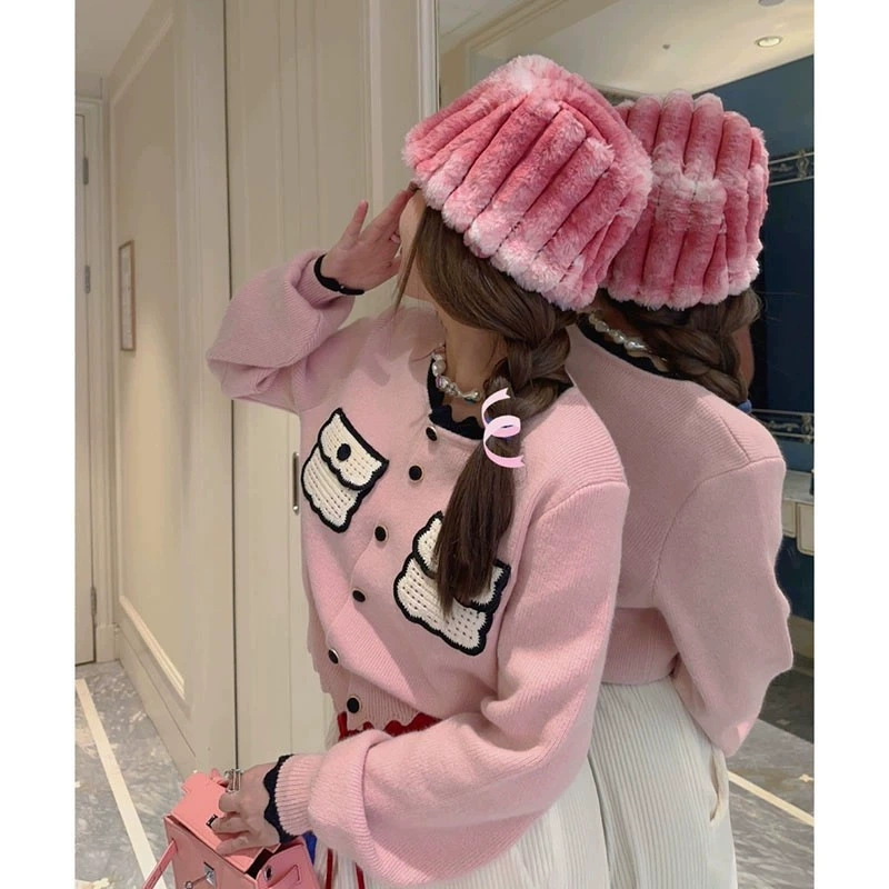 Осенний демисезонный фуксиевый свитер, сексуальный кардиган, стиль Chanel, свободный крой