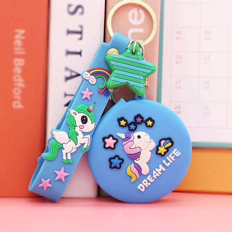 Nuevo espejo redondo pequeño portátil de dibujos animados lindo corazón de niña espejo de maquillaje plegable dormitorio vestidor espejo venta directa de fábrica